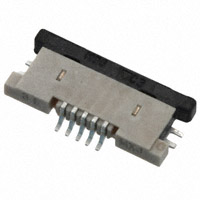 5 Position FFC, FPC Connector Contacts, Bottom 0.020" (0.50mm) Surface Mount, Right Angle
