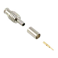 MCX Connector Plug, Male Pin 50 Ohms Free Hanging (In-Line) Crimp