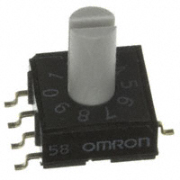 Dip Switch BCD 10 Position Surface Mount Rotary with Shaft Actuator 25mA 24VDC
