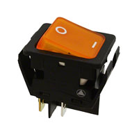 摇臂开关 DPST 20A（AC） 277 V 面板安装，卡入式