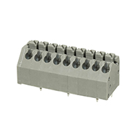 9 Position Wire to Board Terminal Block 45° (135°) Angle with Board 0.138" (3.50mm) Through Hole, Kinked Pin