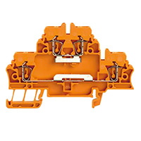 Terminal Block Connector 4 Position Feed Through Orange 12-30 AWG
