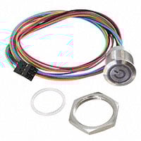 Druckschalter SPST-Schließer Kapazitiv, vandalismussicher, beleuchtet Panelmontage, Vorderseite