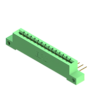 14 Position Female Connector Non Specified - Single Edge Gold 0.156" (3.96mm) Green