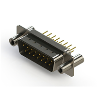 15 Position D-Sub Plug, Male Pins Connector