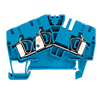 Terminal Block Connector 3 Position Feed Through Blue 10-26 AWG