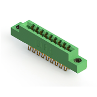 18 Position Female Connector Non Specified - Dual Edge Gold 0.156" (3.96mm) Green