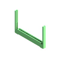 20 Position Female Connector Non Specified - Single Edge Gold 0.156" (3.96mm) Green