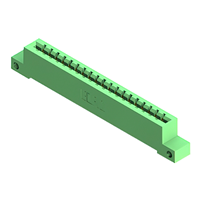 19 Position Female Connector Non Specified - Single Edge Gold 0.156" (3.96mm) Green