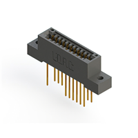 22 Position Female Connector Non Specified - Dual Edge Gold 0.100" (2.54mm) Black