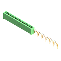 38 Position Female Connector Non Specified - Single Edge Gold 0.156" (3.96mm) Green