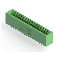 32 Position Female Connector Non Specified - Dual Edge Gold 0.100" (2.54mm) Green