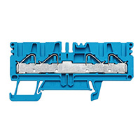 Rekkeklemme-kontakt 4 Posisjoner Gjennomføring Blå 10-26 AWG