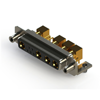 9 (5 + 4 Koax) Positionen, D-Sub, kombo , Buchse, Flanschdose Steckverbinder