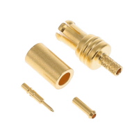 MCX Connector Plug, Male Pin 50 Ohms Free Hanging (In-Line) Crimp