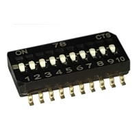 DIP 开关 SPST 10 位置 表面贴装型 滑动式（标准） 触动器 25mA 24VDC