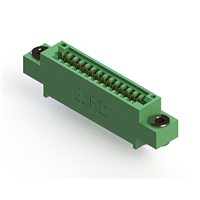 14 Position Female Connector Non Specified - Single Edge Gold 0.100" (2.54mm) Green