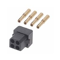 4 Position Rectangular Receptacle Connector Crimp Gold 24-28 AWG