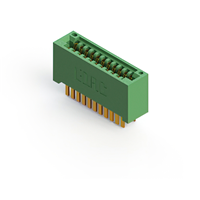 22 Position Femelle Connecteur Non spécifié - double bord Or 0,100 po (2,54mm) Vert