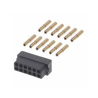 12 Position Rectangular Receptacle Connector Crimp Gold 22 AWG