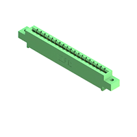 19 Position Female Connector Non Specified - Single Edge Gold 0.156" (3.96mm) Green