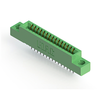 15 Position Female Connector Non Specified - Single Edge Gold 0.100" (2.54mm) Green