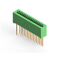 32 Position Female Connector Non Specified - Dual Edge Gold 0.100" (2.54mm) Green