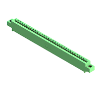 32 Position Female Connector Non Specified - Single Edge Gold 0.156" (3.96mm) Green