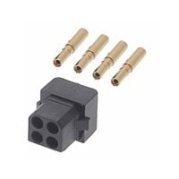 4 Position Rectangular Receptacle Connector Crimp Gold 22 AWG