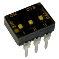 Dip Switch SPST 3 Position Through Hole Slide (Standard) Actuator 100mA 20VDC
