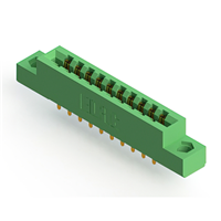 20 Position Femelle Connecteur Non spécifié - double bord Or 0,156 po (3,96mm) Vert