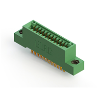 24 Position Female Connector Non Specified - Dual Edge Gold 0.100" (2.54mm) Green