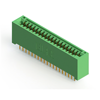 38 Position Female Connector Non Specified - Dual Edge Gold 0.100" (2.54mm) Green