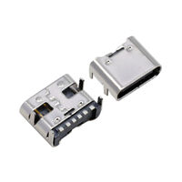 USB-C (USB TYPE-C) Receptacle Connector 24 (6+18 Dummy) Position Surface Mount, Right Angle; Through Hole