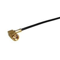 SMA Connector Plug, Male Pin 50 Ohms Free Hanging (In-Line), Right Angle Solder