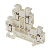 Terminal Block Connector 4 Position Feed Through White 10-26 AWG