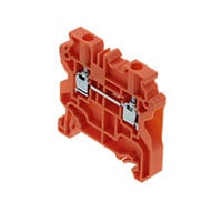 Terminal Block Connector 2 Position Feed Through Orange 10-24 AWG