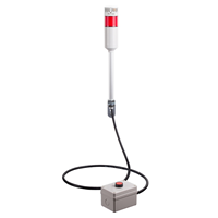 Stack Light Complete Unit Red LED Adjustable Volume, Pushbutton Control Cable with Connector