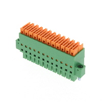 12 Positionen, Anschlussblock Stecker, Flanschdose , 0,150" (3,81mm) , 90° , Frei hängend