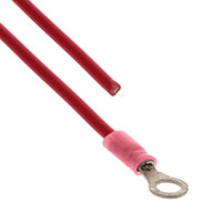 Red 18 AWG Jumper Lead Ring Terminal (#10 stud) to Cable Tin 18.0" (457.2mm)
