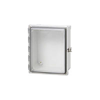 Box Plastic, Polycarbonate (PC) Gray, Clear Cover/Door Hinged Door, Lid 9.170" L x 7.060" W (232.92mm x 179.32mm) X 5.710" (145.03mm)