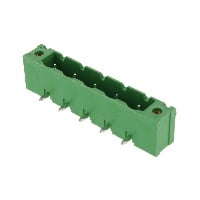 5 Position Terminal Block Header, Male Pins, Shrouded (4 Side) 0.300" (7.62mm) 90°, Right Angle Through Hole