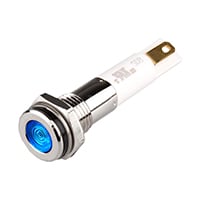 LED Panel Indicator Blue Clear 12V 20mA Plug In