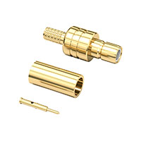 SMB Connector Jack, Male Pin 50 Ohms Free Hanging (In-Line) Crimp