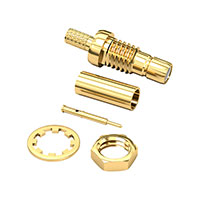 SMB Connector Jack, Male Pin 50 Ohms Panel Mount Crimp