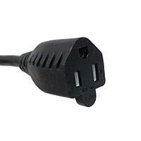 1.00' (304.8mm) Power Cord Black NEMA 5-15P To NEMA 5-15R SJT