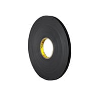 Doppelt beschichtet, doppelseitig Band Acryl Klebstoff Schwarz 0,50" (12,70mm) 1/2" X 216' (66,0m) 72 yds