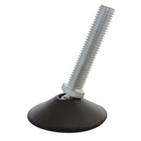 Foot Cylindrical, Tapered 1.260" Dia (32.00mm) Polypropylene Black