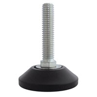 Foot Cylindrical, Tapered 1.500" Dia (38.10mm) Polypropylene Black