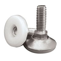 Foot Cylindrical, Recessed Center 1.750" Dia (44.45mm) Nylon White